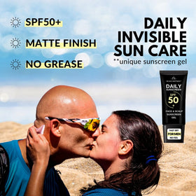 Applying The Bald Brothers sunscreen to scalp for invisible protection