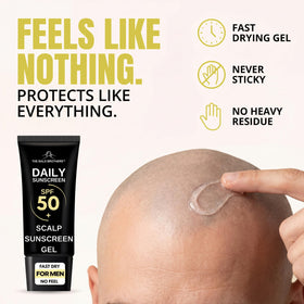 The Bald Brothers gel texture close-up highlighting quick-dry benefit