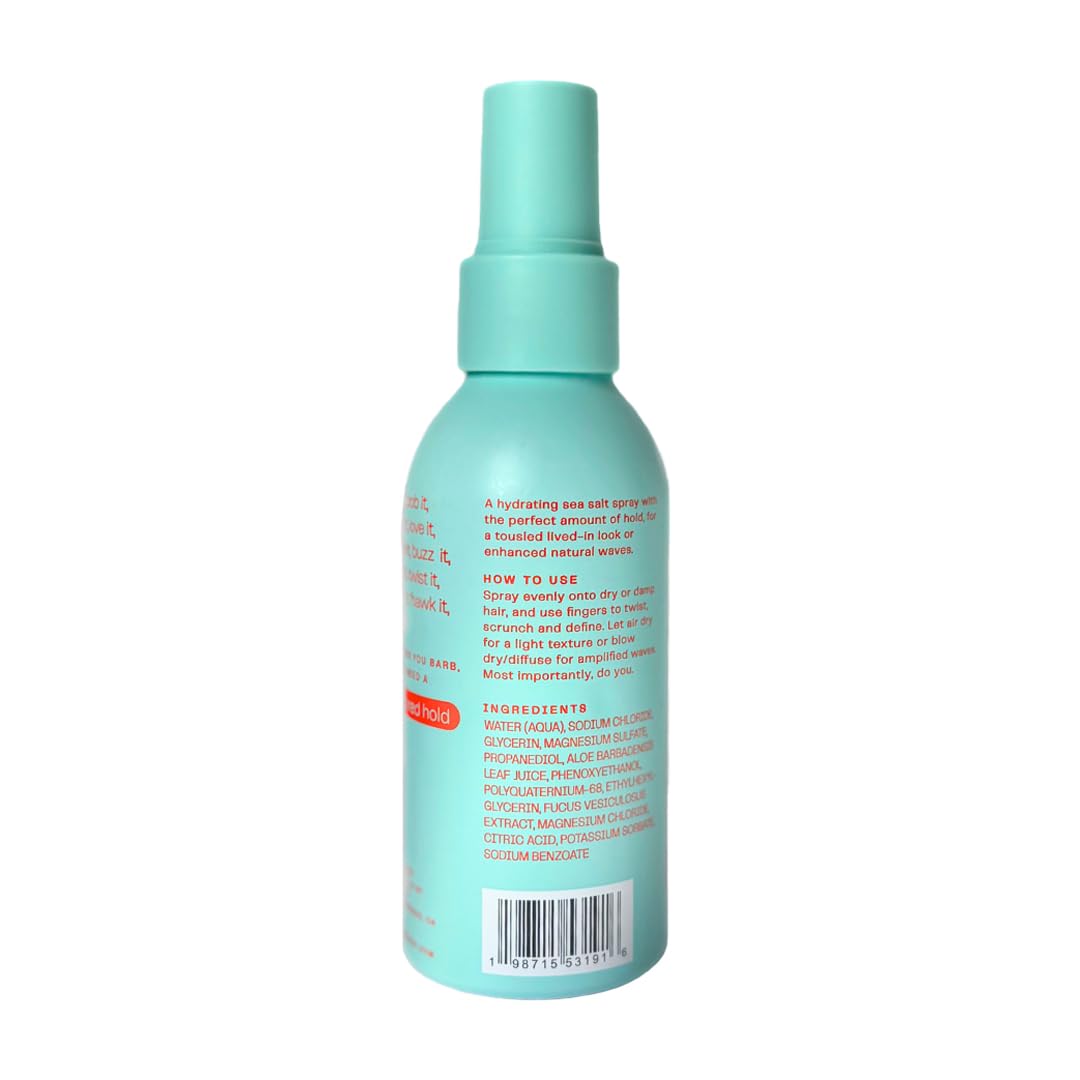 The Barb Shop bottle on bathroom vanity portraying daily styling ease