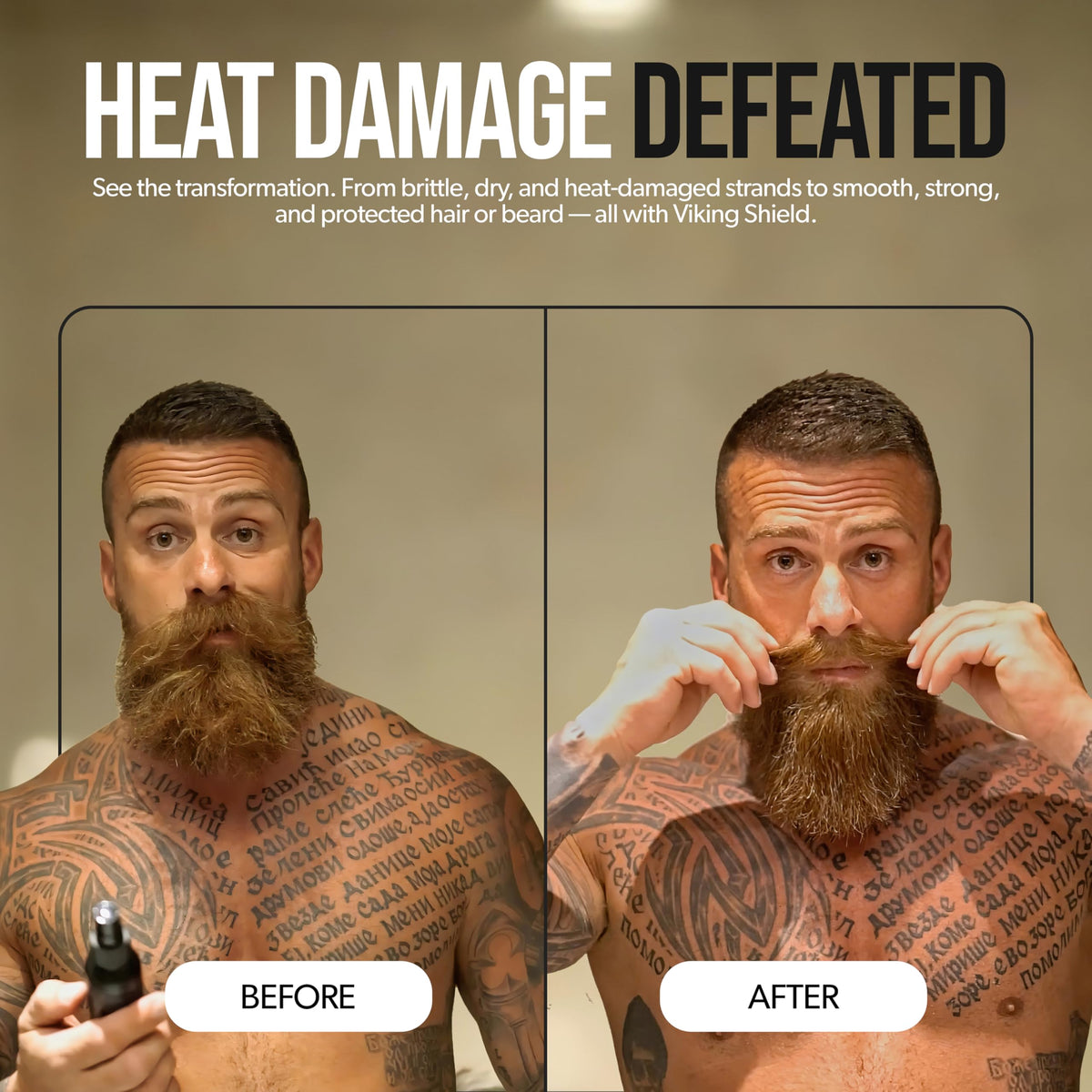 The Beard Struggle used with Carbon X straightener to reduce styling damage