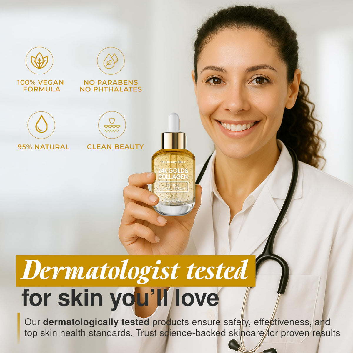The Beauty Elixir applied to skin on hand showing fast hydration benefit