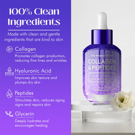 The Beauty Elixir box and bottle styled to show premium packaging benefit