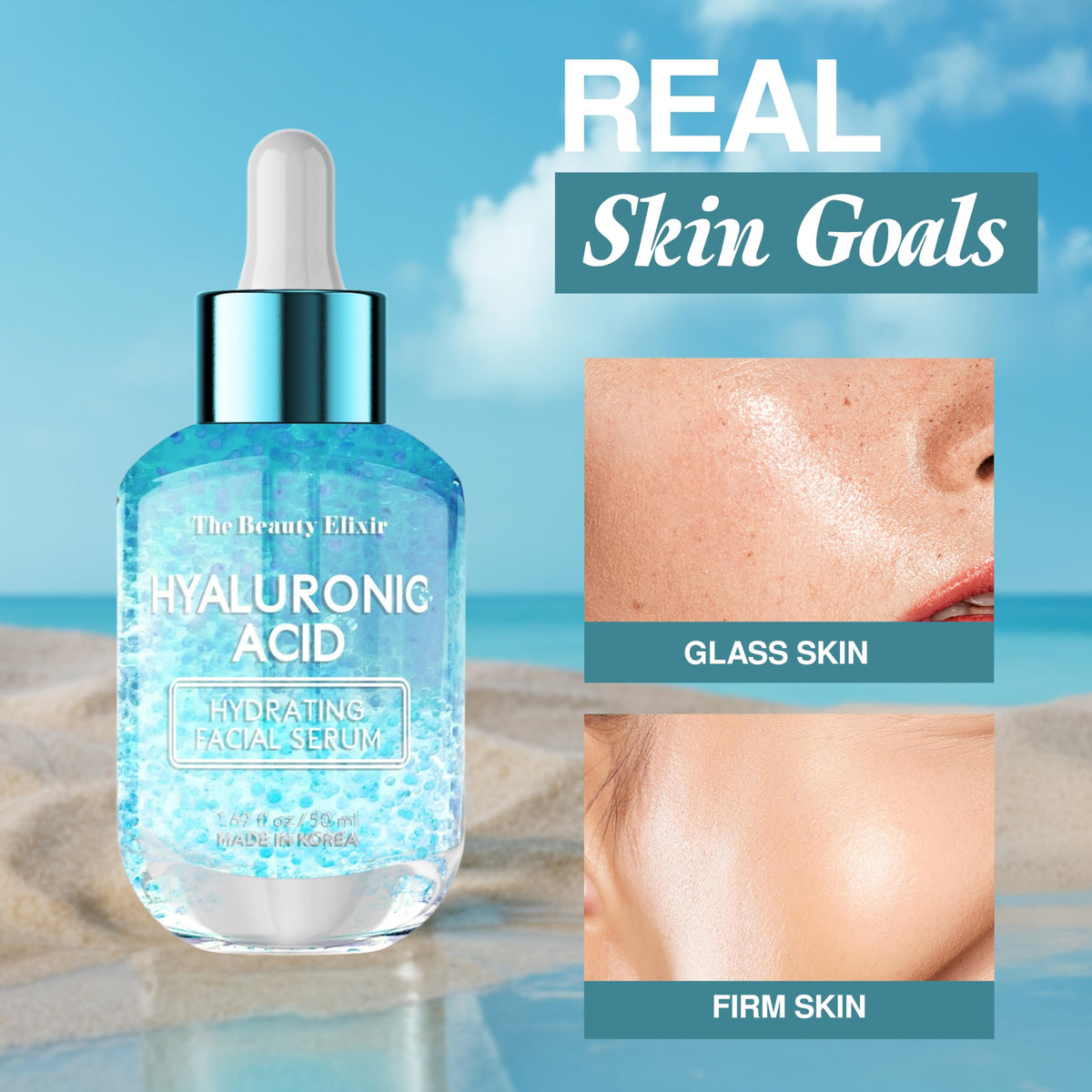 The Beauty Elixir label close-up revealing ingredient transparency and clean beauty benefit