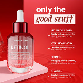 The Beauty Elixir label detail illustrating ingredient transparency and potency