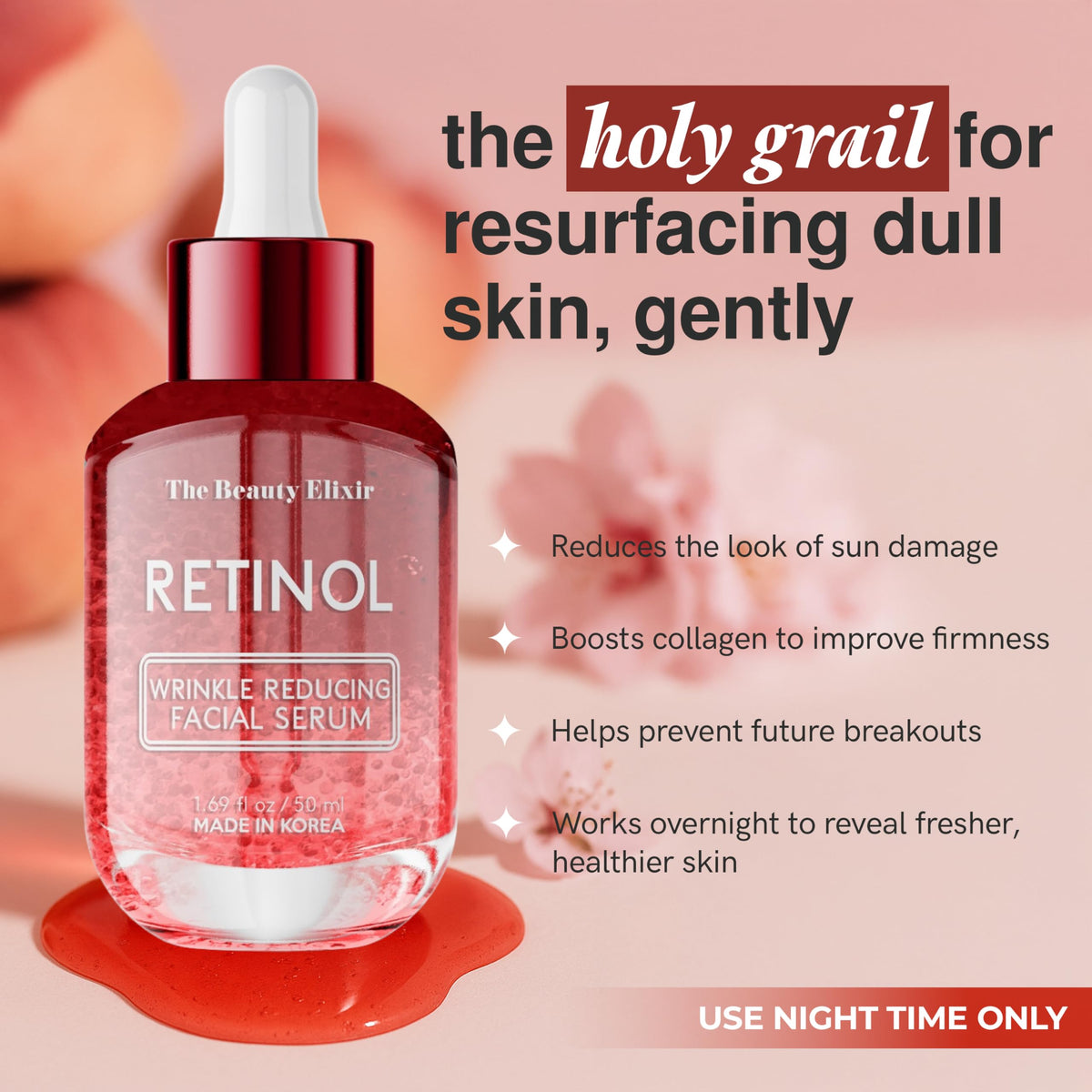 The Beauty Elixir pipette dispensing a drop highlighting precise application