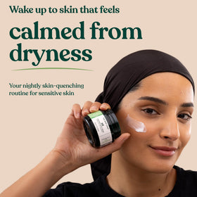 The Body Shop cream being applied on hand to show soothing, lightweight spread