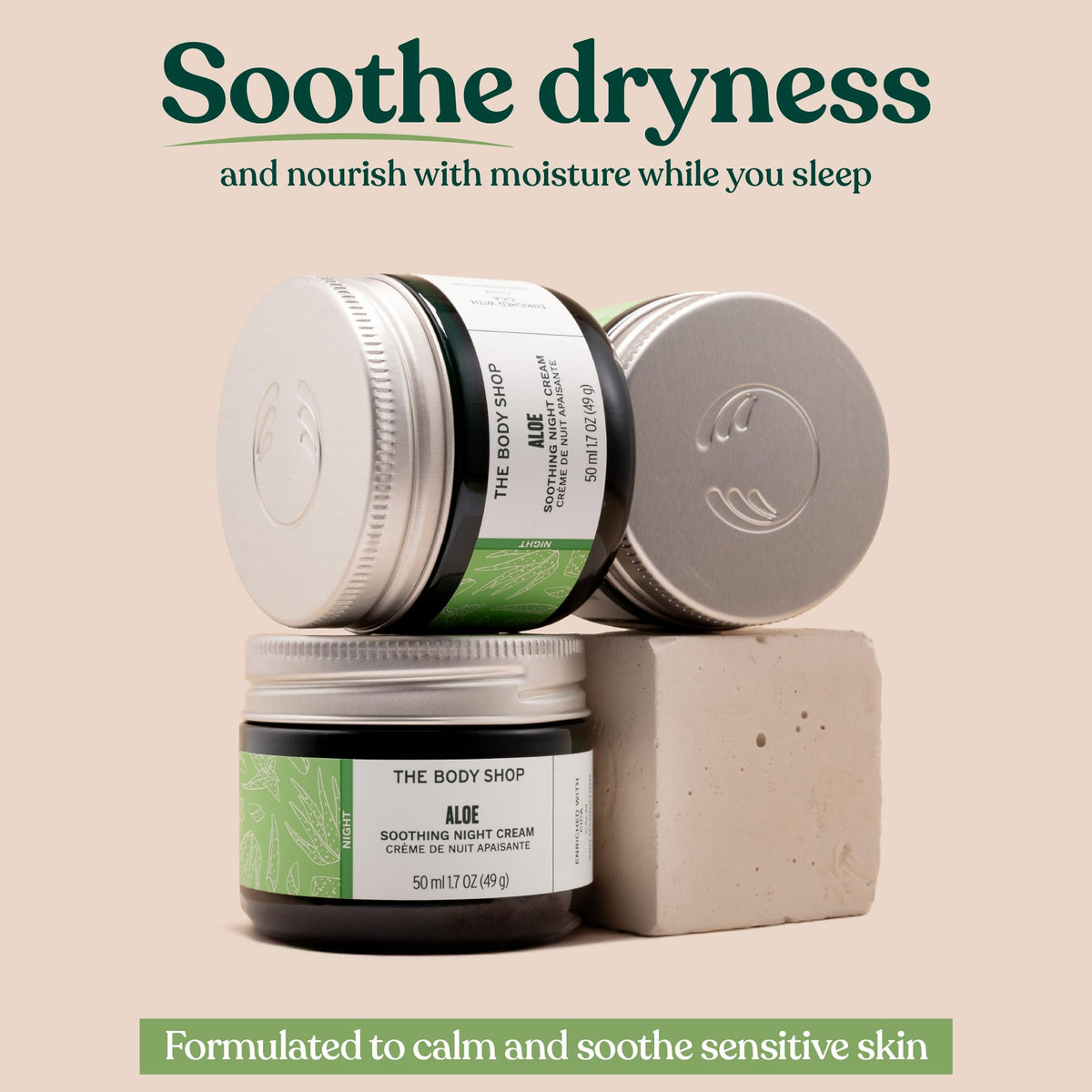 The Body Shop cream texture close-up displaying smooth, non-greasy hydration