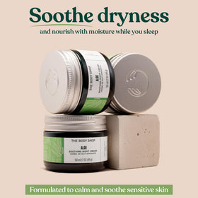 The Body Shop cream texture close-up displaying smooth, non-greasy hydration