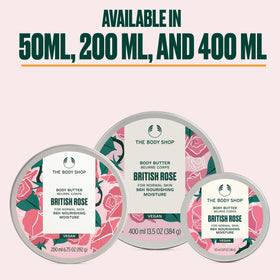 The Body Shop British Rose on bathroom shelf showing daily routine and indulgence