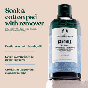 The Body Shop chamomile remover on bedside table in skincare routine, comforting and soothing benefit