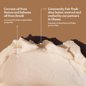 The Body Shop coconut body butter close-up scoop demonstrating rich, nourishing texture