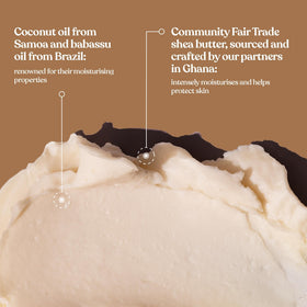 The Body Shop coconut, shea and babassu ingredients highlighting natural origin benefits