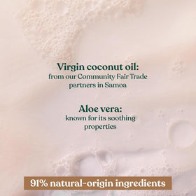 The Body Shop coconut shower cream creamy texture close-up demonstrating moisturizing feel