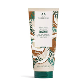 The Body Shop Coconut 8.4 oz bottle next to a ruler for clear size comparison