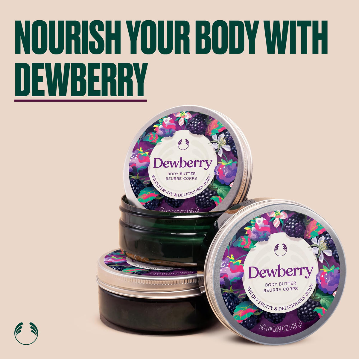The Body Shop open jar showing creamy texture and easy absorption benefit