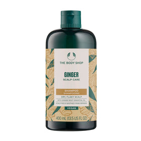 The Body Shop ginger shampoo front packaging showing label and volume benefit