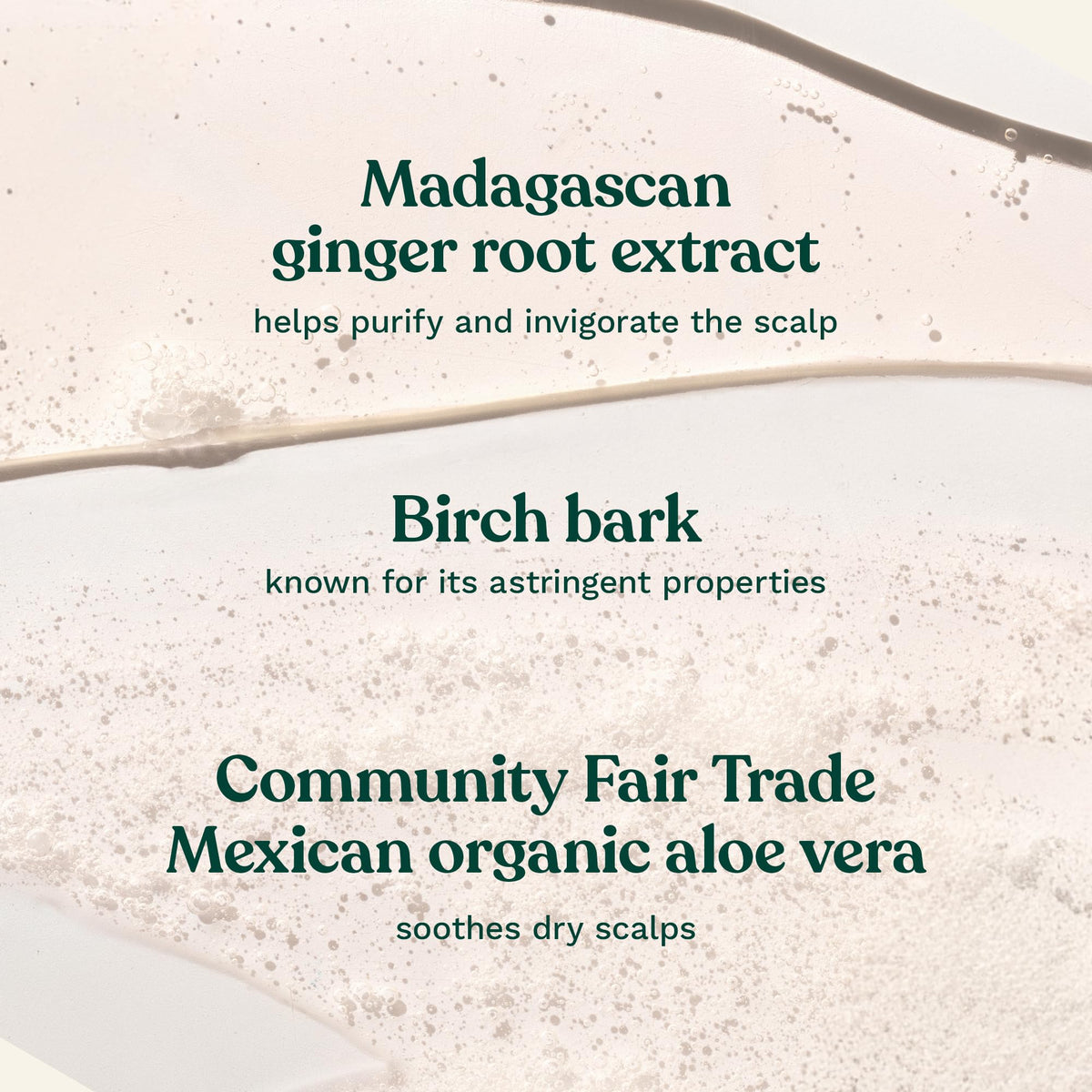The Body Shop ginger shampoo bottle made from 100% recycled plastic highlighting eco benefit
