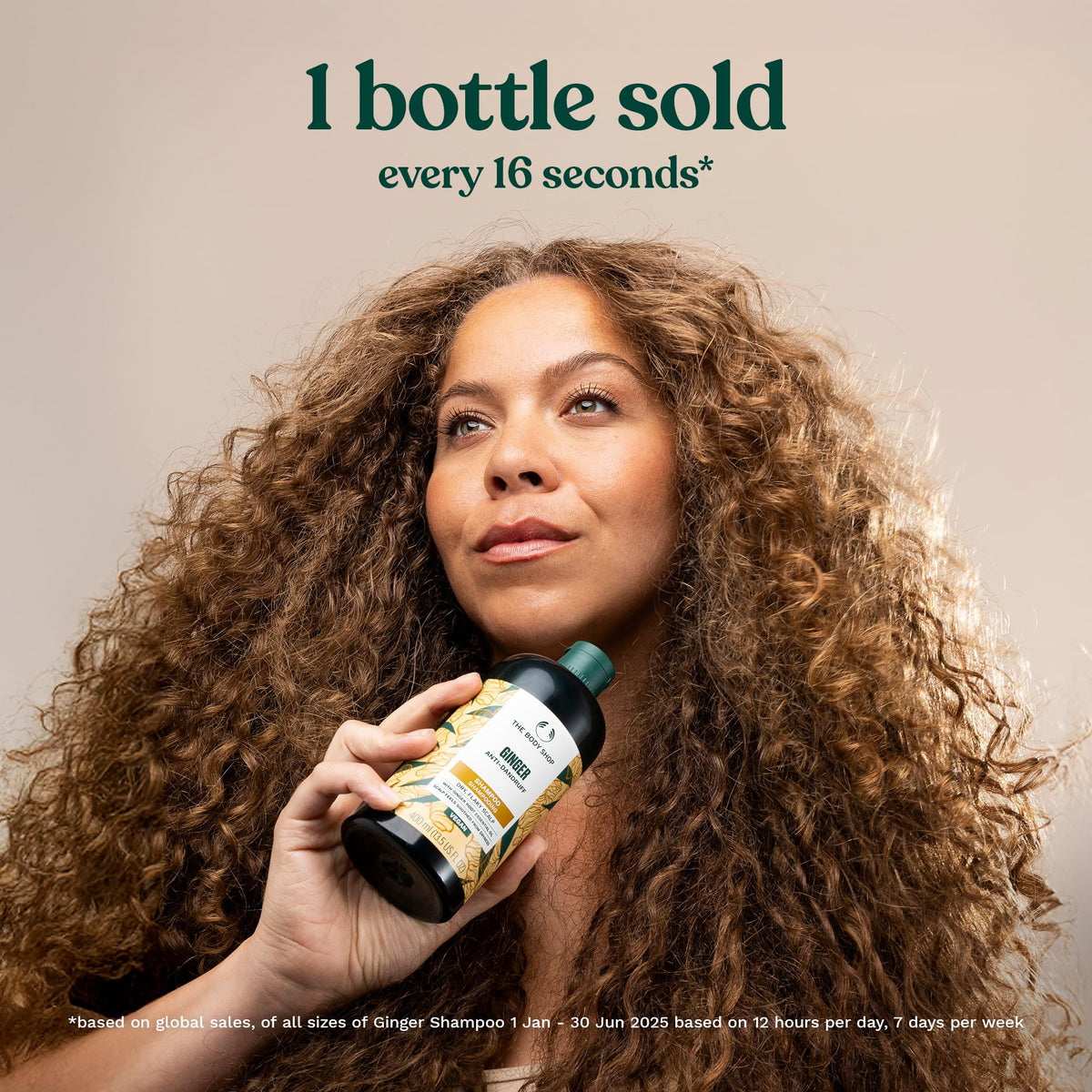 The Body Shop ginger shampoo with fresh ginger root and oil showing natural ingredient benefit