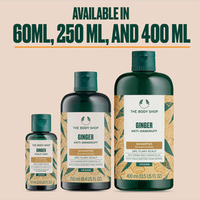 The Body Shop ginger shampoo on a bathroom shelf in a calm routine setting for ritual benefit