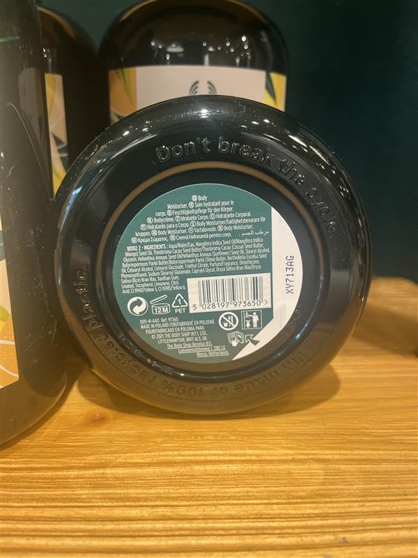 The Body Shop ingredient sources collage with fair-trade icons showing ethical sourcing benefit