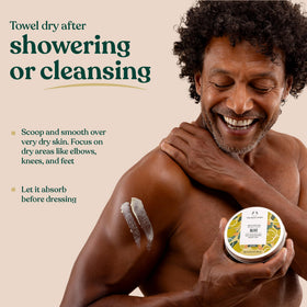 The Body Shop olive body butter on a bathroom shelf showing everyday skincare use