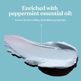 Hand applying The Body Shop peppermint foot cream for instant cooling relief
