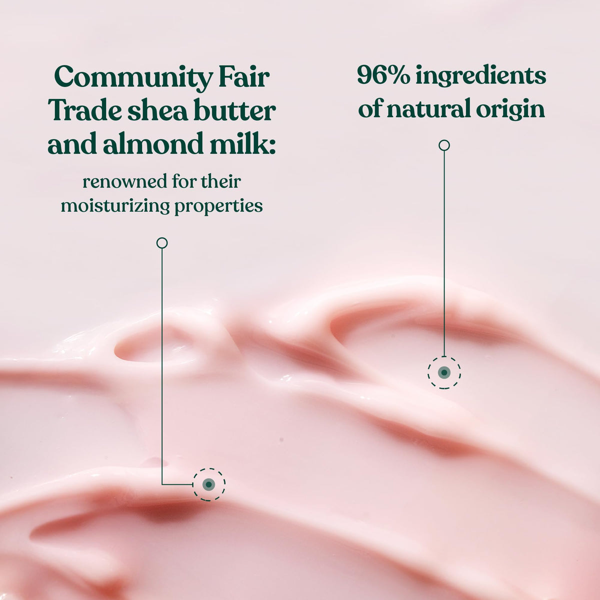 The Body Shop scoop of product demonstrating creamy gel texture and smoothness benefit