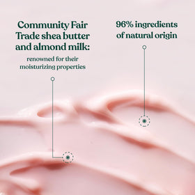 The Body Shop scoop of product demonstrating creamy gel texture and smoothness benefit