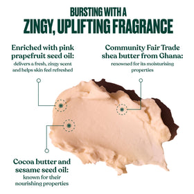 The Body Shop pink grapefruit close-up of shea butter texture for nourishment