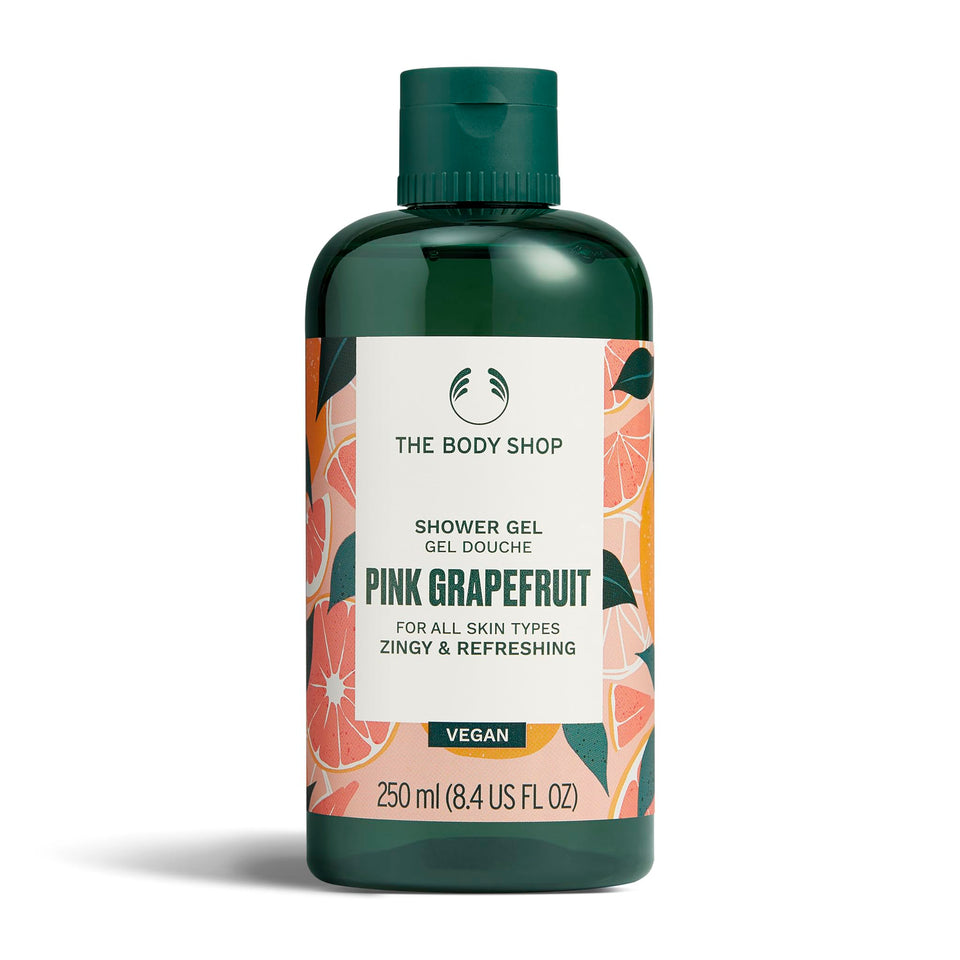 The Body Shop bottle front packaging showing brand and grapefruit benefits