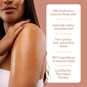 The Body Shop tub in hand showing 200 ml scale and travel-friendly benefit