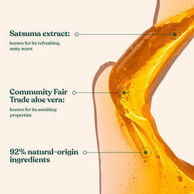 The Body Shop satsuma shower gel texture foam demonstrating gentle lather and effective cleanse