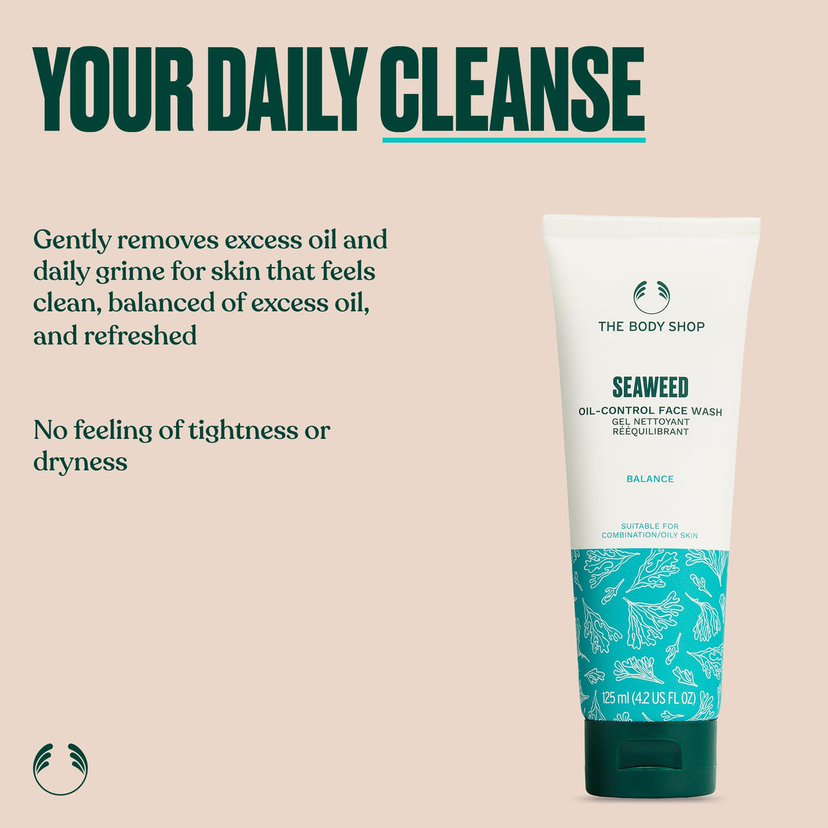 The Body Shop gel-to-foam texture on hand illustrating gentle lather benefit