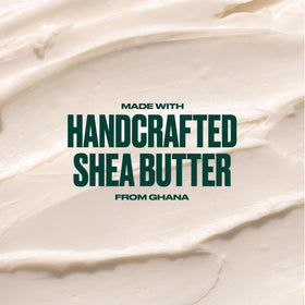 The Body Shop shea butter ingredient display highlighting fair trade sourcing