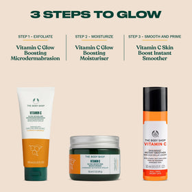 The Body Shop serum on bathroom vanity suggesting daily routine benefit