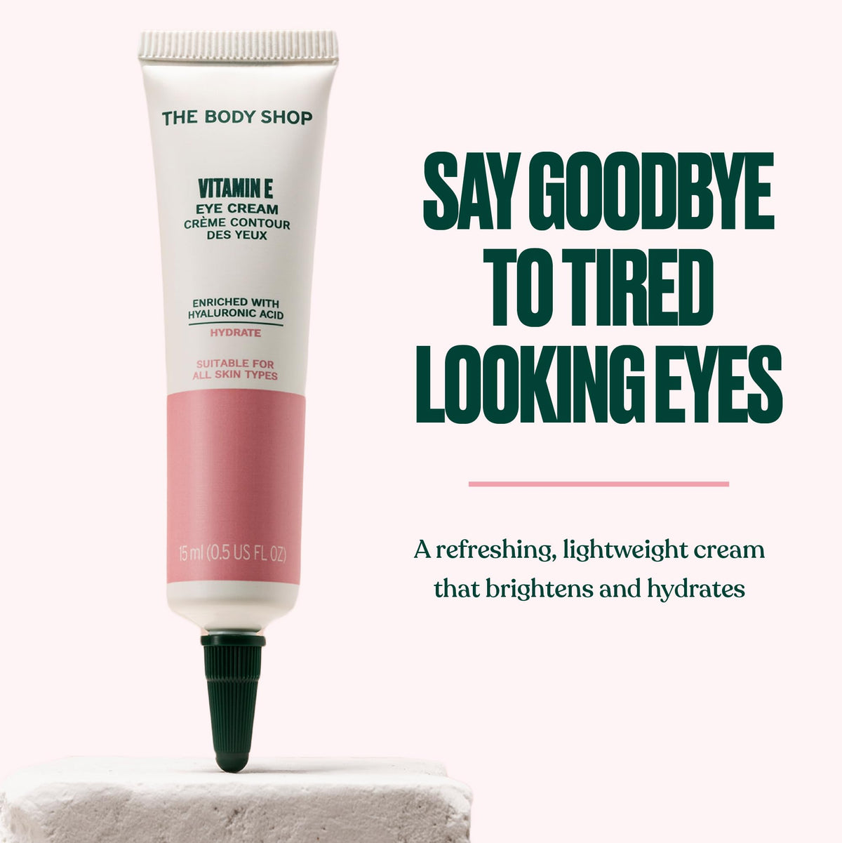 The Body Shop open jar showing smooth cream texture and easy absorption benefit