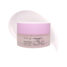 The Crème Shop front packaging shows Hello Kitty collaboration and peach-themed design for shelf appeal