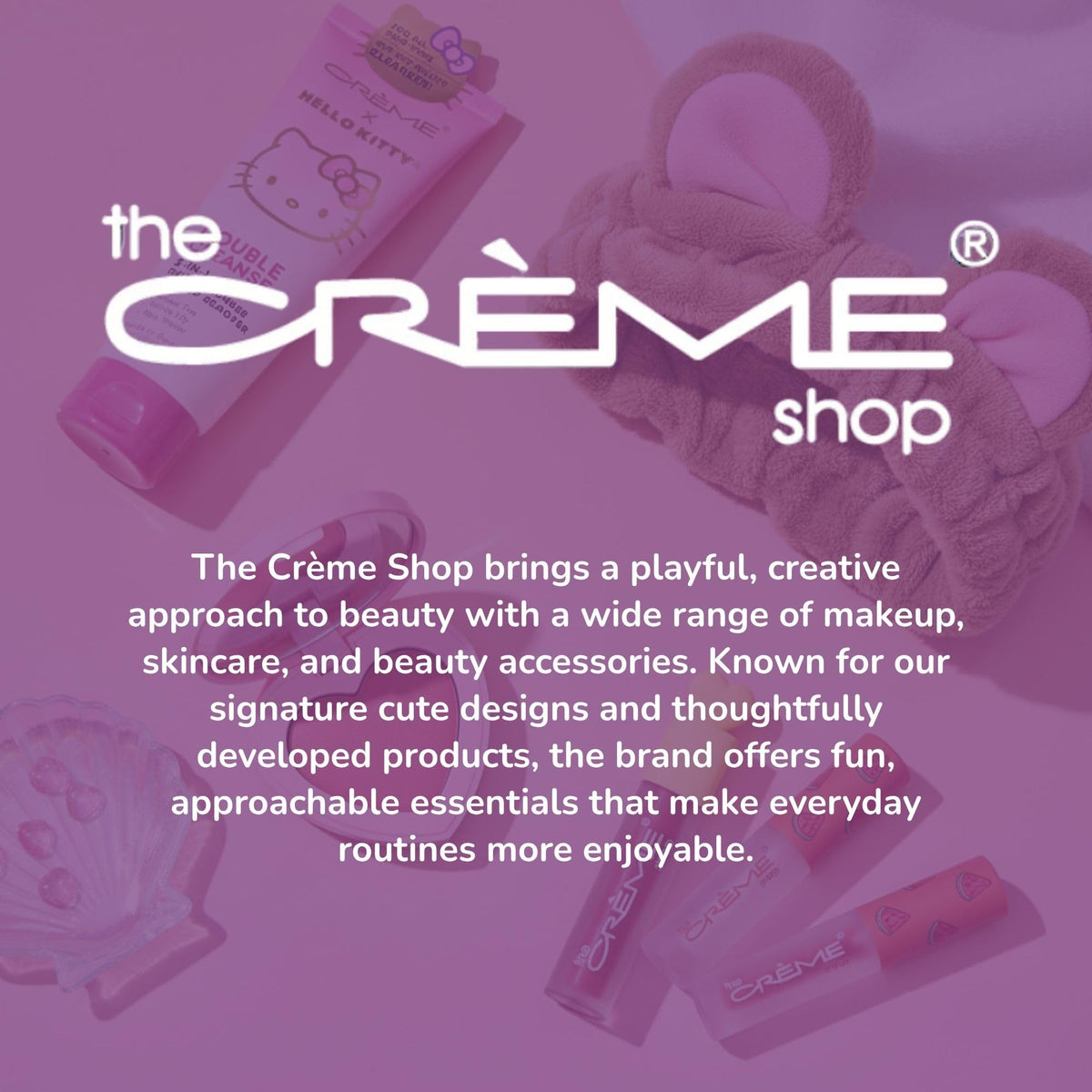 The Crème Shop toner in routine being patted onto skin for soothing barrier support
