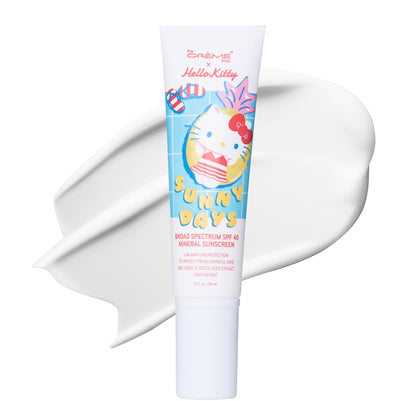 The Crème Shop front packaging showing SPF 40 and Hello Kitty, convenient protection
