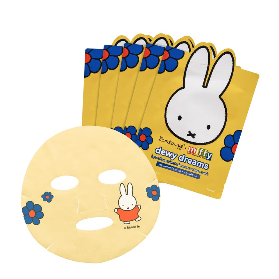 The Crème Shop front packaging showing five Miffy hydrating masks and gift-ready appeal