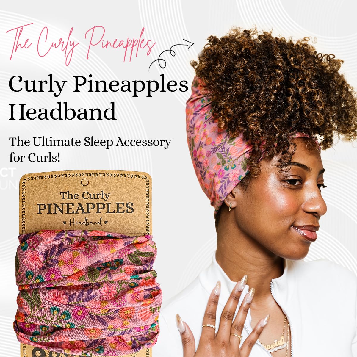 The Curly Pineapples close-up of soft stretchy fabric showing texture and comfort benefit