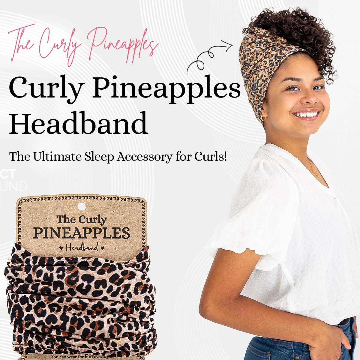 The Curly Pineapples close-up of stretchy fabric texture for gentle hold