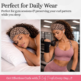 The Curly Pineapples flat lay showing wide band and bold cheetah print