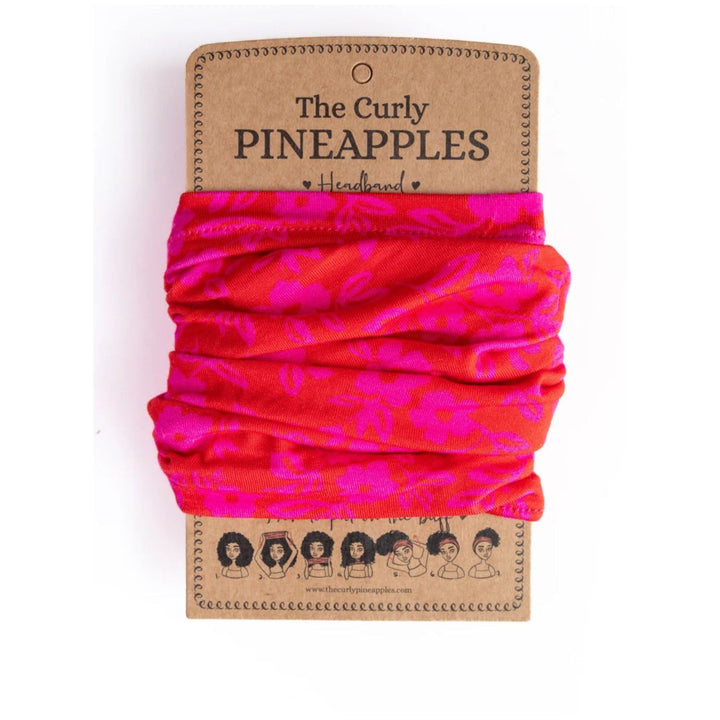 The Curly Pineapples headband on model showing fit and gentle curl protection