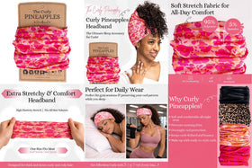 The Curly Pineapples headband worn on sofa for relaxed everyday styling
