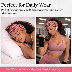 The Curly Pineapples headband beside a coin for scale showing true-to-size fit benefit