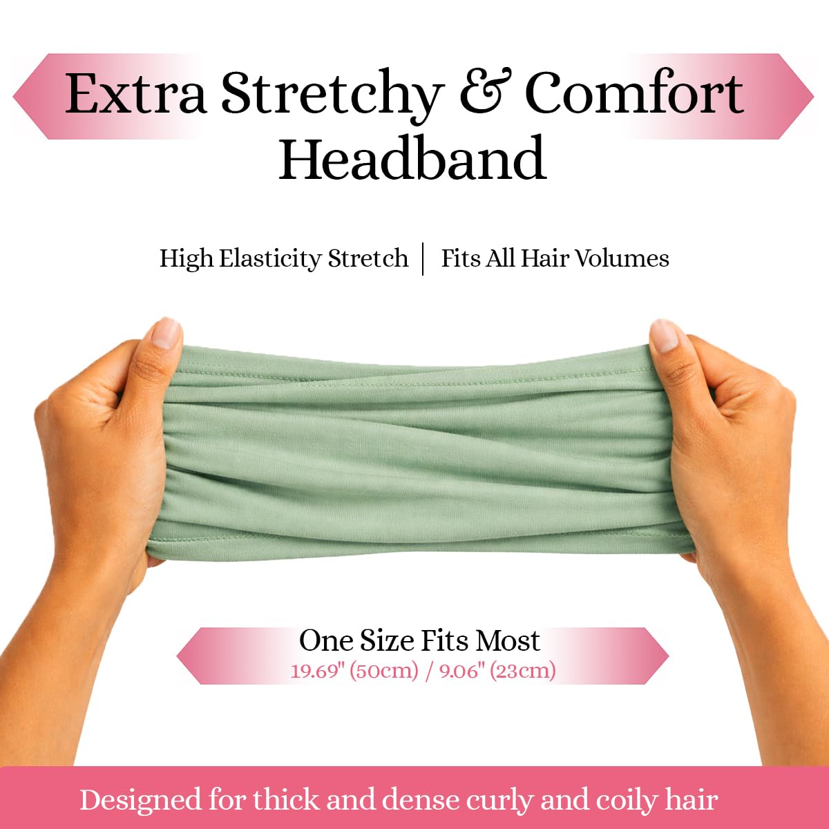 The Curly Pineapples stretched on hand demonstrating flexible adult fit and gentle hold