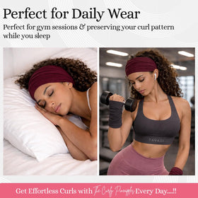 The Curly Pineapples headband on hand to show adult size and volume capacity