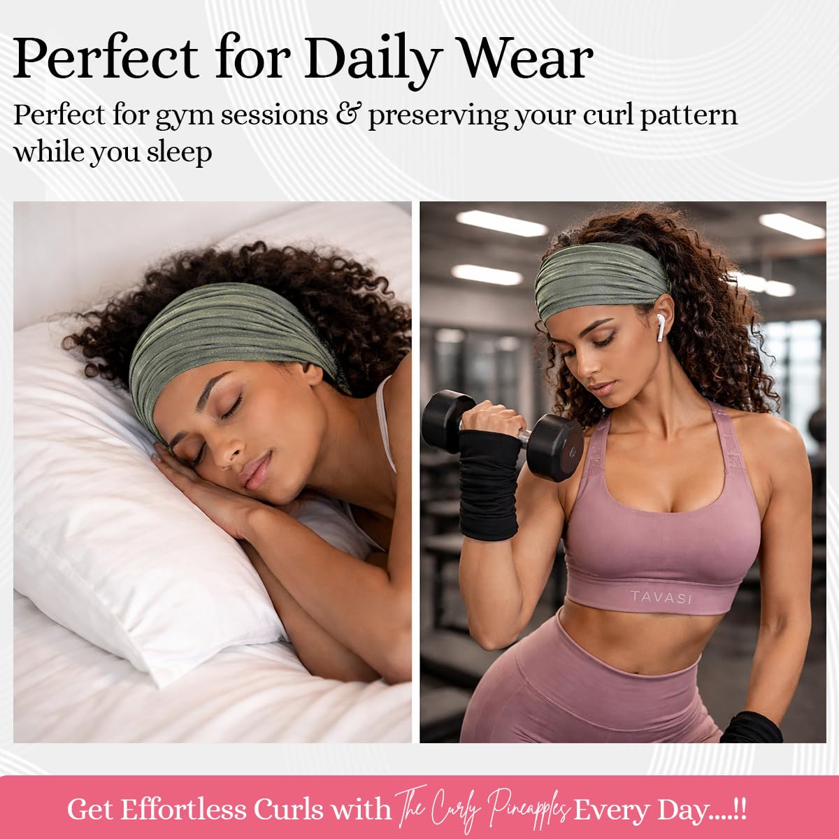 The Curly Pineapples shown on mannequin to demonstrate adult size fit
