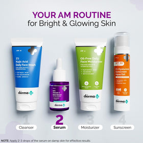 The Derma Co lifestyle morning use on vanity with sunscreen, supports daytime protection benefit